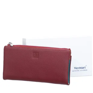 Portfel damski Skórzany VerMari Morbido Bordowy - Portfele - miniaturka - grafika 1