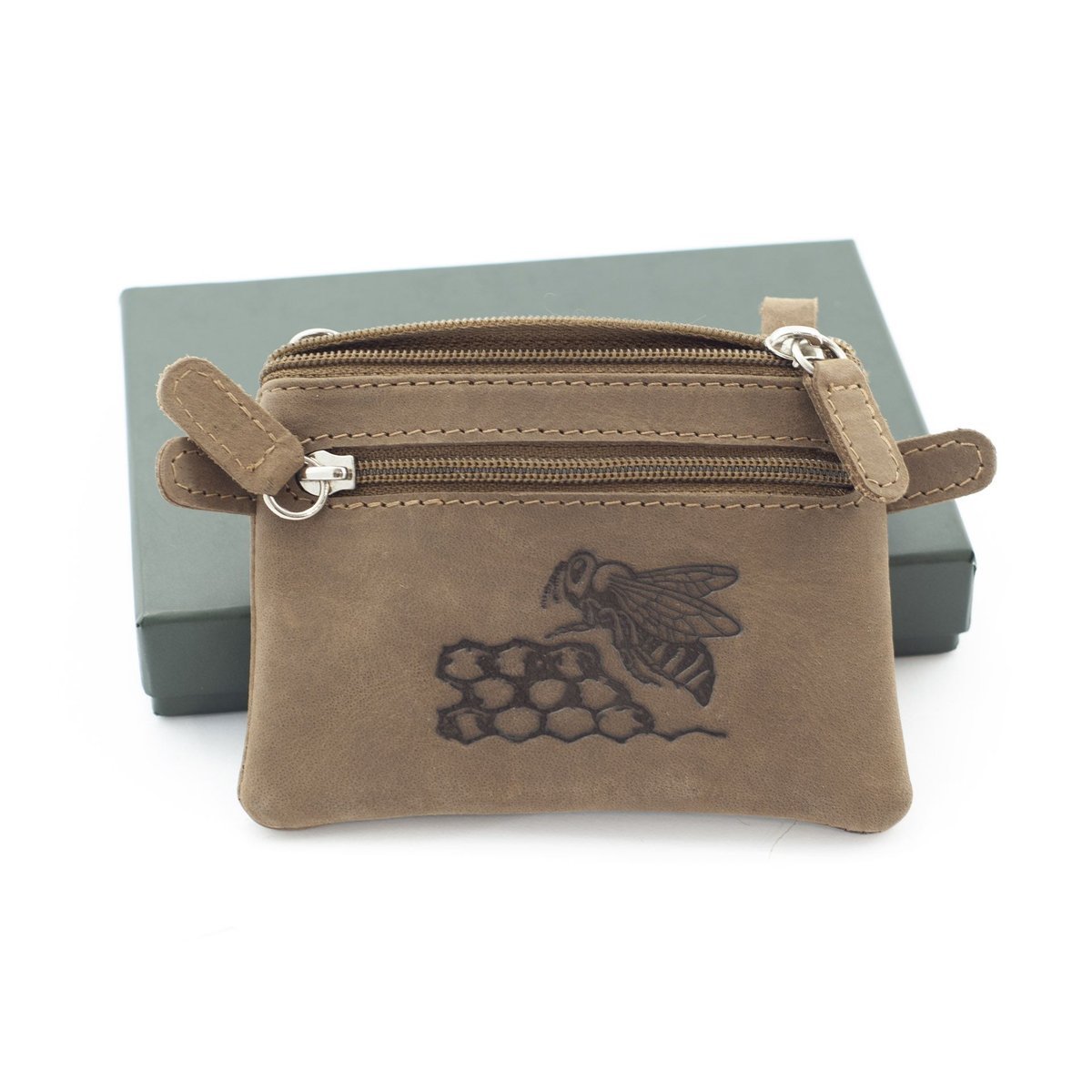 Etui skórzane na klucze z emblematem pszczoły PS1