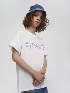 Koszulki dla chłopców - Sprandi T-Shirt SS21-TSB001 Biały Regular Fit - grafika 1