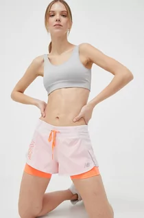 Spodenki damskie - New Balance szorty do biegania Printed Impact Run kolor różowy wzorzyste medium waist - grafika 1
