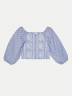 Bluzki damskie - Guess Bluzka J5GH08WH7K0 Niebieski Regular Fit - miniaturka - grafika 1