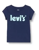 Koszulki dla dziewczynek - Levi's Kids Koszulka dziewczęca Lvg Basic z plakatem, Średniowieczny niebieski, 24 Miesiące - miniaturka - grafika 1