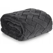 Koce - Koc EUROFIRANY D91 Caro 70 x 160 cm Stalowy - miniaturka - grafika 1