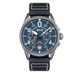Zegarek Zegarek AVI-8 - Spitfire Lock Chronograph AV-4089-04 Navy/Navy - Zegarki męskie - miniaturka - grafika 1
