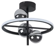 Lampy sufitowe - Ticana - plafon LED czarny mat. - miniaturka - grafika 1
