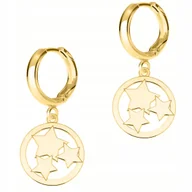 Kolczyki - Złote Kolczyki z Gwiazdkami Blaszki Gwiazda Gwiazdy Gwiazdki SREBRO 925 - miniaturka - grafika 1