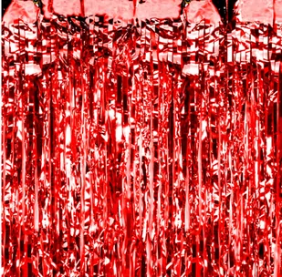Kurtyna - zasłona na drzwi czerwona metaliczna - 200 cm x 100 cm - Sylwester - miniaturka - grafika 1