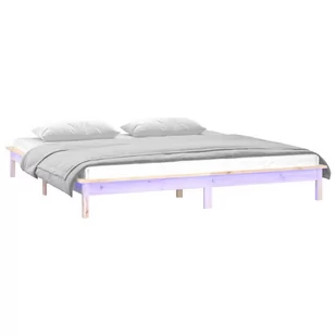 Lumarko Rama łóżka z LED, 180x200 cm, Super King, lite drewno - Łóżka - miniaturka - grafika 4