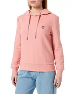 Bluzy damskie - ONLY Damska bluza z kapturem, nadruk z logo, Rozeta, S - miniaturka - grafika 1