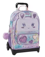 Plecaki szkolne i tornistry - Franco Cosimo Panini, Fioletowy plecak szkolny dla dziewczynek i dziewcząt, wielokolorowy, 34 x 52 x 22 cm, Wielobarwny, 34x52Hx22 cm - miniaturka - grafika 1