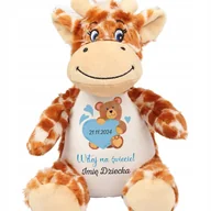Maskotki i pluszaki - ŻYRAFA PRZYTULANKA Dla Dziecka Personalizowane DLA NOWORODKA Niebieskie Wz - miniaturka - grafika 1