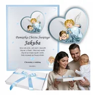 Pamiątka Chrztu Świętego - PAMIĄTKA CHRZTU ŚWIĘTEGO Panel ze srebrnym obrazkiem dla chłopca GRAWER - miniaturka - grafika 1