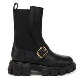 Botki damskie - Sztyblety LOVE MOSCHINO JA24105G1NIA000036 Czarny - miniaturka - grafika 1