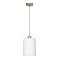 Lampy sufitowe - Britop LAMPA wisząca ZEFIR 112860174 szklana OPRAWA skandynawski ZWIS loftowy biały drewno - miniaturka - grafika 1