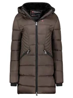 Kurtki damskie - Geographical Norway Płaszcz zimowy "Bee" w kolorze ciemnobrązowym - miniaturka - grafika 1