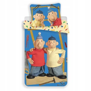 Pościel Pat i Mat Blue 140x200 Bawełna Majsterkowicze - Pościel dla dzieci - miniaturka - grafika 1