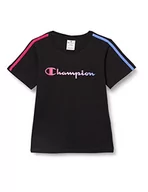 Koszulki dla dziewczynek - Champion Koszulka dziewczęca Color Block, czarny, 3-4 Lata - miniaturka - grafika 1
