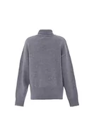 Swetry damskie - Aleva Damski sweter Slouchy z golfem, akryl, jasnoszary, melanż, rozmiar XS/S, jasnoszary melanż, XS - miniaturka - grafika 1