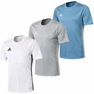 Koszulki męskie - Zestaw Męski Adidas Komplet Biała + Niebieska + Popiel Koszulka T-shirt R S - miniaturka - grafika 1