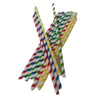 Słomki do napojów - Słomki papierowe, kolorowe paski -opakowanie 100szt. HORECA POLSKA - miniaturka - grafika 1