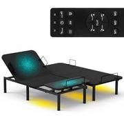 Łóżka - Nowoczesne łóżko regulowane elektrycznie z masażem, usb, led do sypialni 180x200 Spacetronik Dozee23 - miniaturka - grafika 1