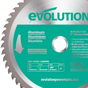 Evolution 230 AL ostrze do piły tarczowej ładujący evob do aluminium, węglik wolframu (TCT), 230 MM 230BLADEAL - Tarcze do pił - miniaturka - grafika 2