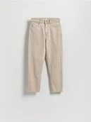 Spodnie damskie - Reserved - Jeansy mom fit - kremowy - miniaturka - grafika 1