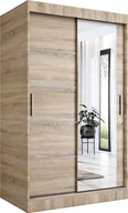 Szafy - MKPOL Szafa przesuwna MODUO COMFORT 2 120 dąb sonoma z lustrem - miniaturka - grafika 1