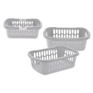 Pudła i pojemniki do przechowywania - Koszyk ażurowy Wyspa Okazji 22 x 15 cm 2 sztuki szary - miniaturka - grafika 1