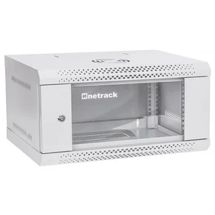 Szafa wisząca rack 19" 4u, 400mm, netrack eco-line, szara, drzwi przeszklone 019-040-540-011E - Szafy rack - miniaturka - grafika 1