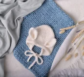 Czapki dla dzieci - Bonetka Tuliś biała Baby Alpaka + Merino - miniaturka - grafika 1