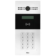 Akcesoria do domofonów i wideodomofonów - Nice Panel rozmówny IP z klawiaturą, wyświetlaczem i dwuzakresowym czytnikiem kart RFID w aluminiowej obudowie w kolorze srebrnym - miniaturka - grafika 1