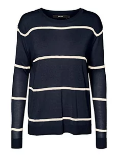VERO MODA Damska bluza Vmlina Ls Oversize Blouse Boo, Total Eclipse, XS - Bluzy damskie - miniaturka - grafika 1