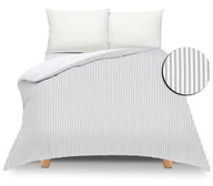 Pościel - Pościel dwustronna 160x200 Duale paski-biała z torbą - miniaturka - grafika 1