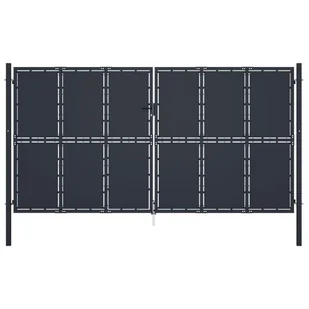 vidaXL Lumarko Brama ogrodzeniowa, stal, 400 x 175 cm, antracytowa! 144533 - Akcesoria do ogrodzeń - miniaturka - grafika 1