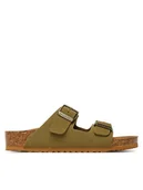 Buty dla chłopców - Birkenstock Klapki Arizona Kids Vegan 1027829 S Zielony - miniaturka - grafika 1