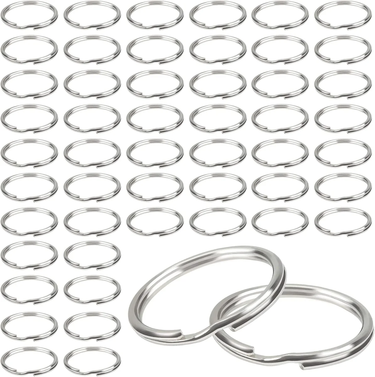 KÓŁKA 100SZT 20MM METALOWE SREBRNE BRELOK OTWARTY TRWAŁE DO KLUCZY