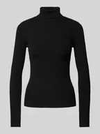 Swetry damskie - Golf o kroju slim fit z prążkowanej mieszanki wiskozy model ‘MIRA’ - miniaturka - grafika 1