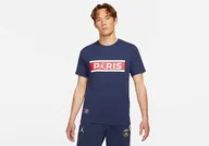 Koszulki męskie - Nike Air Jordan Psg Wordmark Tee Midnight Navy - miniaturka - grafika 1