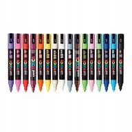 Kredki, ołówki, pastele i pisaki - Markery Posca ZESTAW mazaków UNI POSCA 5M - 16 szt pisaków w Etui - miniaturka - grafika 1