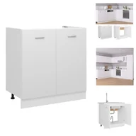 Szafki kuchenne - vidaXL Podstawa pod zlewozmywak biała 80x46x81,5 cm materiał drewnopochodny - Szafki kuchenne - miniaturka - grafika 1