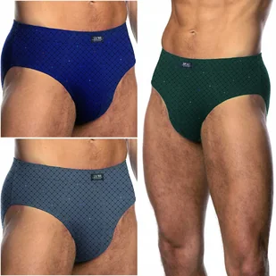 LAMA 110/22 Slipy Męskie Dopasowane Majtki 100% BAWEŁNA 3 WZORY - XXL - Majtki męskie - miniaturka - grafika 1