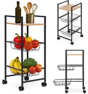 Regały - Regał mobilny szafka z 2 koszami i półką organizer na kółkach ModernHome - miniaturka - grafika 1