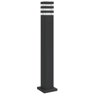 vidaXL Zewnętrzna lampa stojąca z gniazdkiem, czarna, 80 cm, aluminium - Lampy ogrodowe - miniaturka - grafika 1