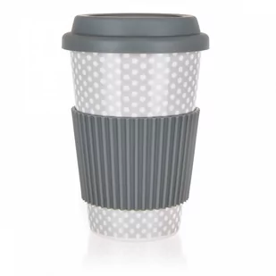 Kubek Ceramiczny 400ml Z Pokrywą Silkonową Szary Lumarko  - Kubki - miniaturka - grafika 1