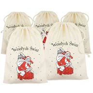Ozdoby bożonarodzeniowe - ZESTAW ŚWIĄTECZNYCH WORKÓW PREZENTOWYCH POD CHOINKĘ NA GWIAZDKĘ MIKOŁAJKI MIKOŁAJE - miniaturka - grafika 1