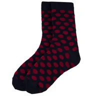 Skarpetki męskie - Skarpety granatowe w czerwone grochy EM NAP8 - EM Men's Accessories - miniaturka - grafika 1