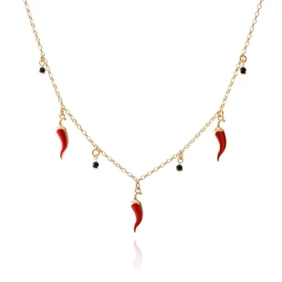 Naszyjnik papryczki chili, srebro 925 - Naszyjniki - miniaturka - grafika 1