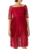 Koszulki i topy damskie - Little Mistress damska czerwona koronka top sukienka midi - miniaturka - grafika 1