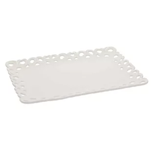 Zdobiona Taca Do Serwowania 35 X 26 Cm Valentino La Porcellana Bianca - Talerze - miniaturka - grafika 1
